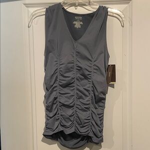 Merona Slate Gray Ruched V-Neck Tank Top